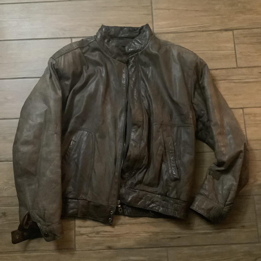 Reed Sportswear Vintage Moto Leather Jacket, 46
